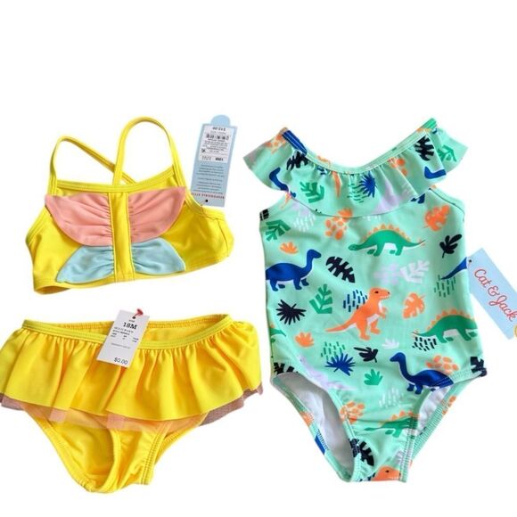 Cat & Jack Bright Yellow Swimsuit - Picture 1 of 4